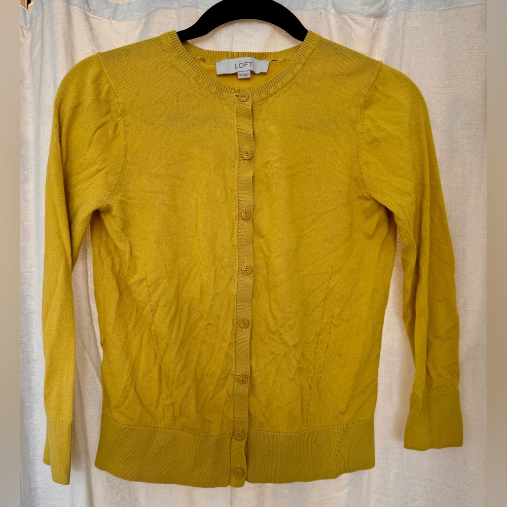 LOFT Mustard Yellow Women's Cardigan